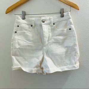 American Eagle size 2 white denim cut off shorts High Rise